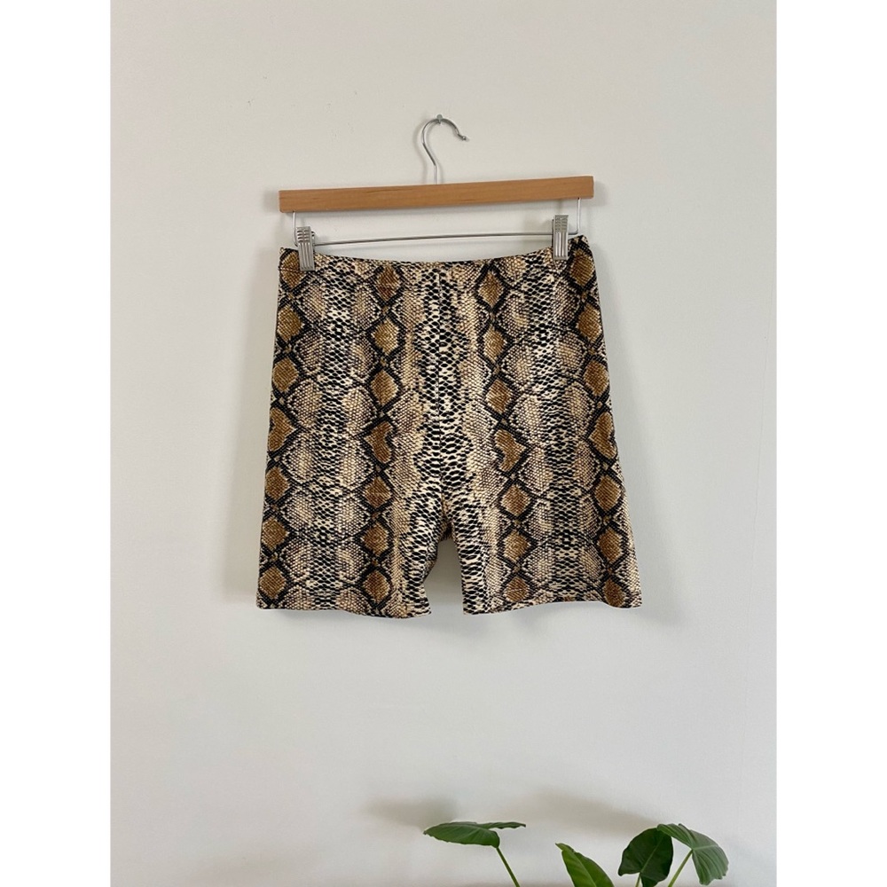 Fashion Nova Snake Skin Print Biker Shorts